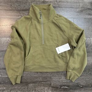 Lululemon Athletica Olive Green Quarter-Zip Hoodie